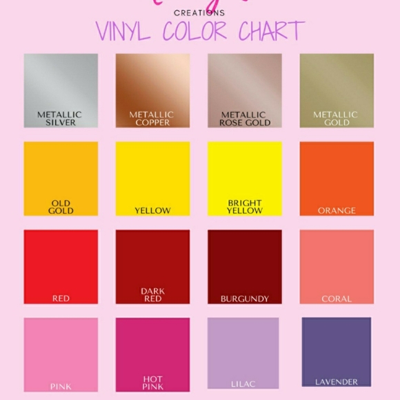 FONT , AND COLOR CHART FOR CUP - Picture 2 of 4